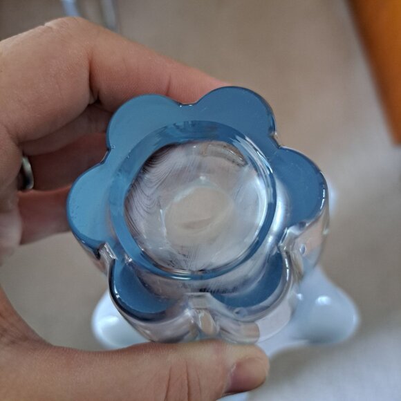 Duncan Miller Glass Canterbury Opalescent Blue Ruffled Rim Vase - Picture 14 of 14